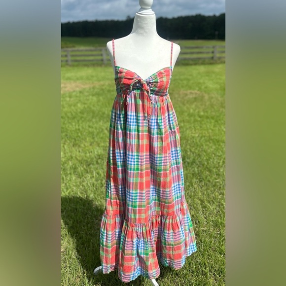 J. Crew Dresses & Skirts - J. Crew Babydoll Midi Sundress XS Plaid Bohemian Cottagecore Preppy Country Y2K